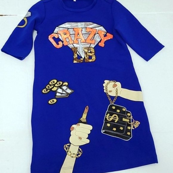 Lalabobo Blue Mini Dress sz. M - Picture 1 of 11